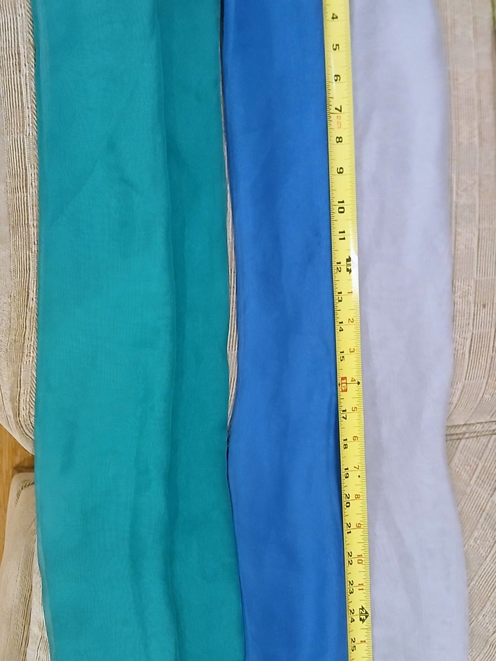 Woman's Retro Scarfs In Teal, Blue & Light Gray